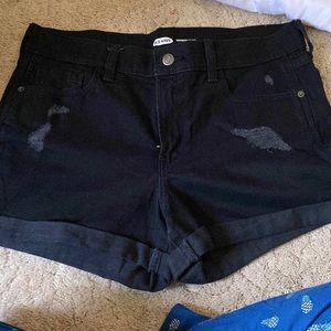 Black Old Navy Ripped Jean Shorts